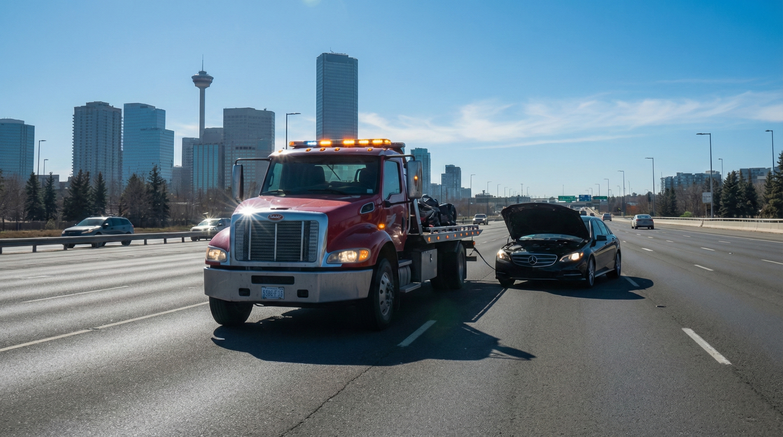 Professional car recovery and flatbed towing Calgary